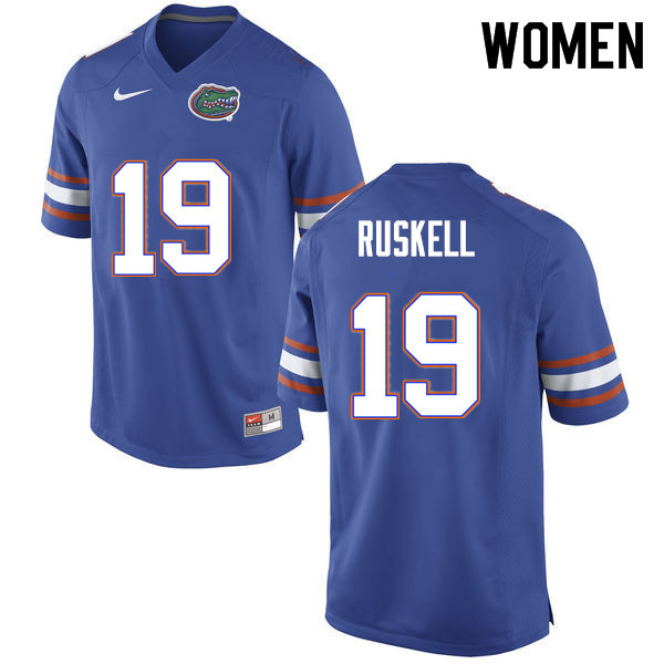 Women #19 Jack Ruskell Florida Gators College Football Jerseys Sale-Blue - Click Image to Close